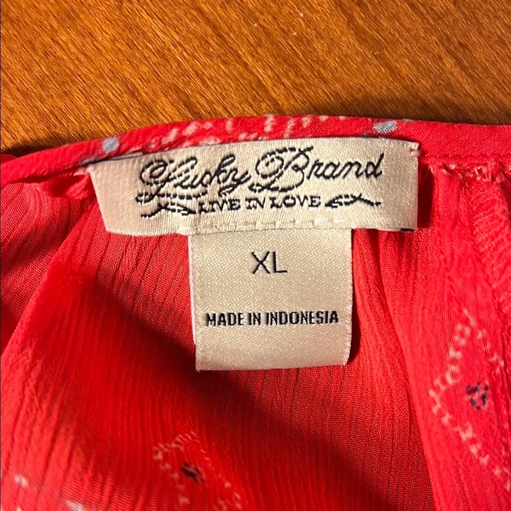 Orange Long Sleeve Tie Front Blouse - Picture 8 of 8